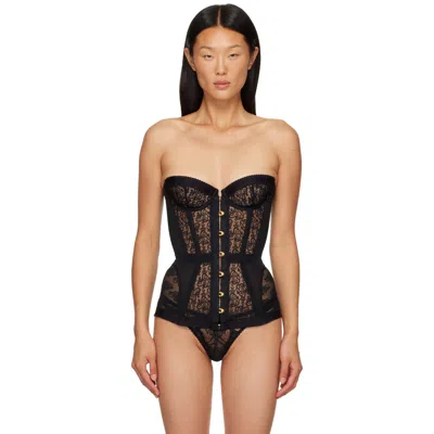 Agent Provocateur Black Mercy Corset In Black Lace