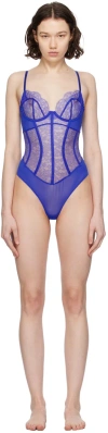 Agent Provocateur Blue Kamilla Bodysuit In 430000 Cobalt