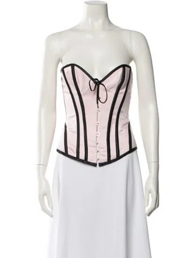 Pre-owned Agent Provocateur Colorblock Pattern Strapless Crop Top In Neutral