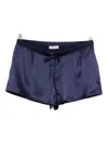 Agent Provocateur Drawstring Silk Shorts In Blue