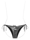 Agent Provocateur Embellished Tie-side Bikini Bottom In Silver