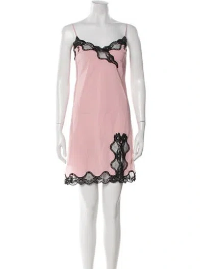 Pre-owned Agent Provocateur Embroidered Accent Nightgown In Pink