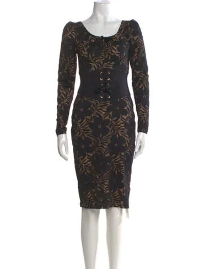Pre-owned Agent Provocateur Floral Print Knee-length Dress In Black