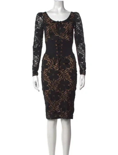 Pre-owned Agent Provocateur Floral Print Knee-length Dress In Black