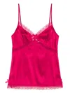 Agent Provocateur Luxe Silk Camisole With Delicate Lace Trim And Adjustable Straps In Red