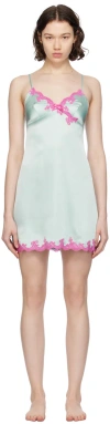 AGENT PROVOCATEUR GREEN MOLLY SLIP DRESS