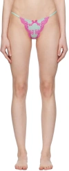 Agent Provocateur Green Molly Thong In 330650 Mint/pink