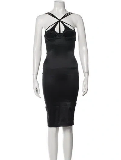 Pre-owned Agent Provocateur Halterneck Knee-length Dress In Black