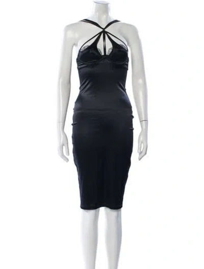 Pre-owned Agent Provocateur Halterneck Knee-length Dress In Blue