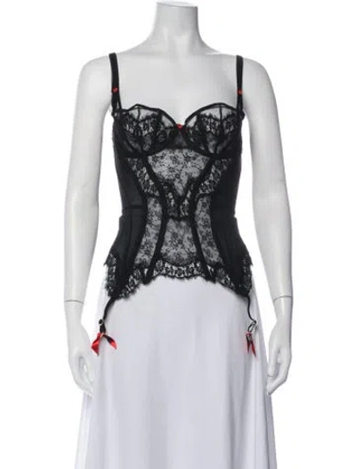 Pre-owned Agent Provocateur Lace Lace Pattern Lounge Set W/ Tags In Black