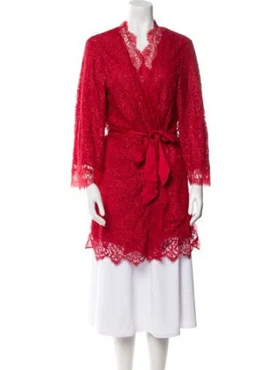 Pre-owned Agent Provocateur Lace Lace Pattern Robe In Red