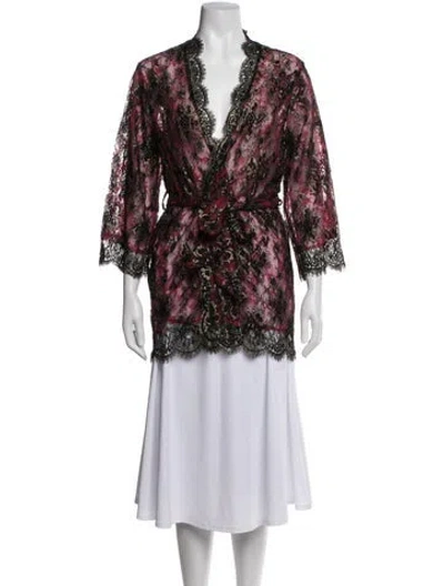 Pre-owned Agent Provocateur Lace Lace Pattern Robe In Red