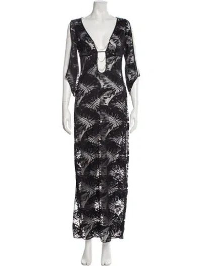 Pre-owned Agent Provocateur Lace Pattern Chain-link Accents Robe W/ Tags In Black