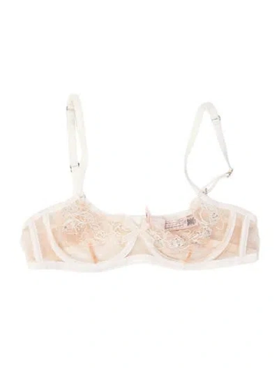 Pre-owned Agent Provocateur Lace Pattern Lace Trim Embellishment Pajamas In Neutrals