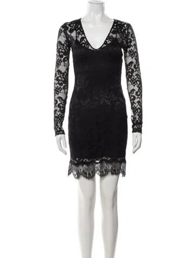 Pre-owned Agent Provocateur Lace Pattern Mini Dress In Black
