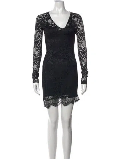 Pre-owned Agent Provocateur Lace Pattern Mini Dress W/ Tags In Black