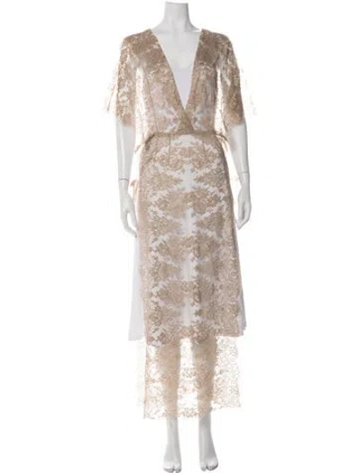 Pre-owned Agent Provocateur Lace Pattern Nightgown In Neutrals