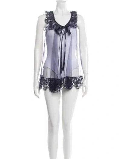 Pre-owned Agent Provocateur Lace Pattern Ruffle Embellishment Nightgown In Multicolor