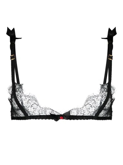 Agent Provocateur Lorna Floral-lace Bow-detailing Bra In Black