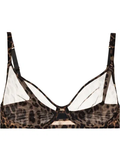 Agent Provocateur Lucky Leopard-print Bra In Brown