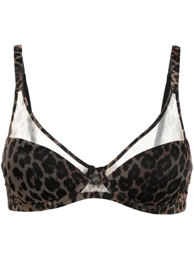 Agent Provocateur Lucky Padded Plunge Bra In Brown