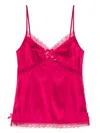 Agent Provocateur Luxe Silk Camisole With Delicate Lace Trim And Adjustable Straps In Pink