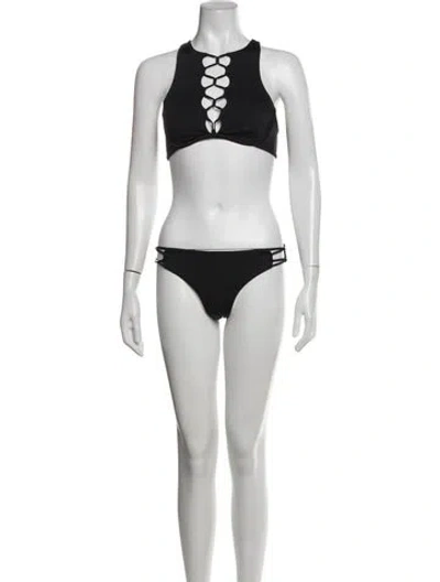 Pre-owned Agent Provocateur Mesh Accents Bikini In Black