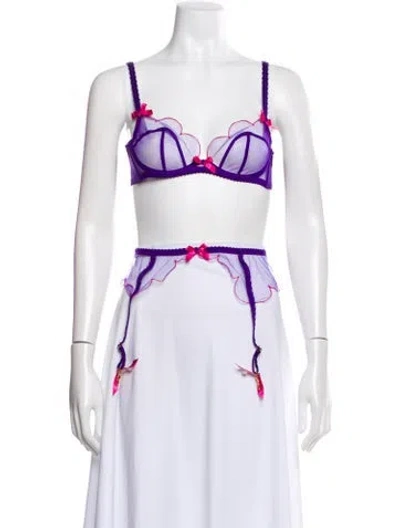 Pre-owned Agent Provocateur Mesh Accents Lounge Set In White
