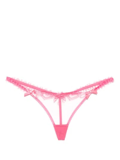 Agent Provocateur Womens Red Lorna Mid-rise Lace Thong In 600000 Red
