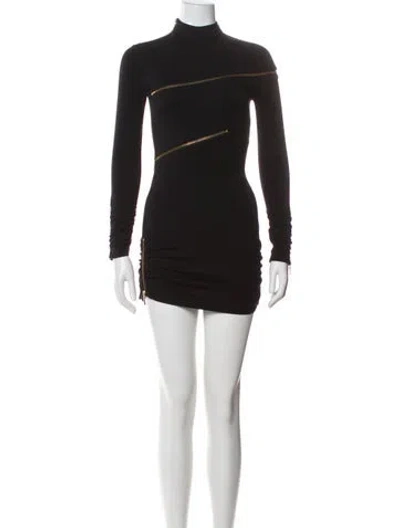 Pre-owned Agent Provocateur Mock Neck Mini Dress In Black