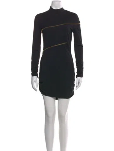 Pre-owned Agent Provocateur Mock Neck Mini Dress In Black