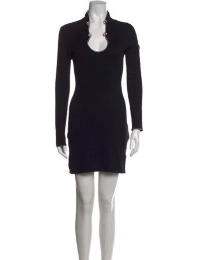 Pre-owned Agent Provocateur Mock Neck Mini Dress In Black