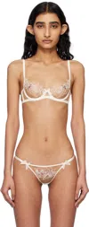 Agent Provocateur Off-white & Beige Lindie Bra In 111692 Sand/ivory
