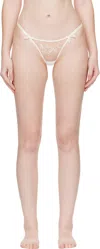 Agent Provocateur Off-white & Beige Lindie Thong In Neutral