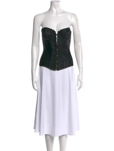 Pre-owned Agent Provocateur Patterned Strapless Top In Black