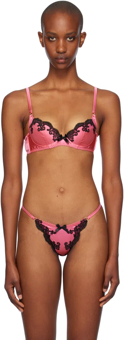 Agent Provocateur Pink & Black Molly Bra In 682001 Candy Pink/bl