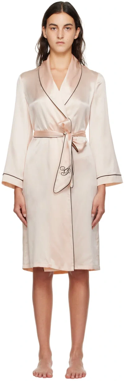 Agent Provocateur Pink Classic Robe In 650001 Pink/ Black