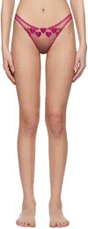 Agent Provocateur Womens Pink Juni Bow-embroidered Mid-rise Woven Briefs In 520520 Magenta