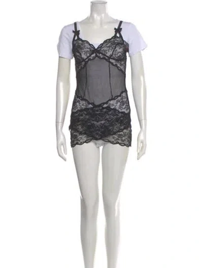 Pre-owned Agent Provocateur Printed Mini Dress In Blue