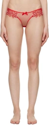 Agent Provocateur Womens Red Lindie Mid-rise Embroidered Floral Mesh Briefs In 600600 Red/red
