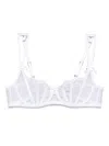 Agent Provocateur Alysia Bow-detailed Embroidered Tulle Underwired Bra In White