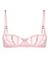 Agent Provocateur Womens Baby Pink Rozlyn Underwired Tulle Balconette Bra In Pink