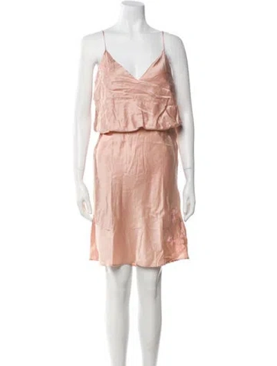Pre-owned Agent Provocateur Satin Embroidered Accent Nightgown In Pink