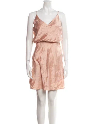 Pre-owned Agent Provocateur Satin Embroidered Accent Nightgown In Pink