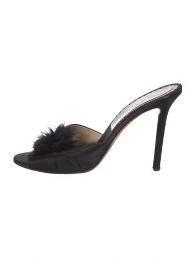 Pre-owned Agent Provocateur Satin Feather Trim In Black
