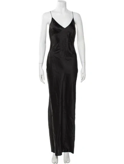 Pre-owned Agent Provocateur Satin Long Dress W/ Tags In Gray