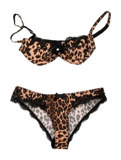 Pre-owned Agent Provocateur Silk Animal Print Lounge Set In Multicolor