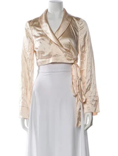 Pre-owned Agent Provocateur Silk Embroidered Accent Pajamas W/ Tags In Neutral