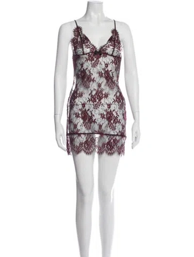 Pre-owned Agent Provocateur Silk Lace Pattern Nightgown In Blue