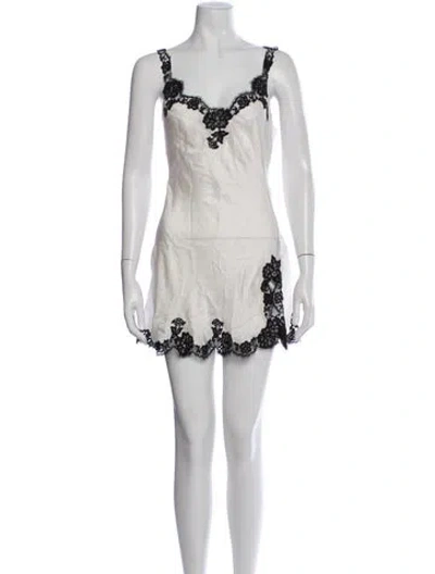Pre-owned Agent Provocateur Silk Lace Pattern Nightgown In Neutral
